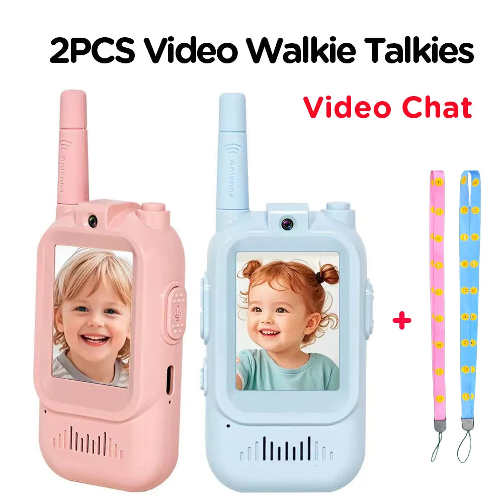 2PCS Kids Video Walkie Talkie 2" HD Screen USB-C Rechargeable One-Click HD Call Intercom Children Boys Girls Birthday Gifts
