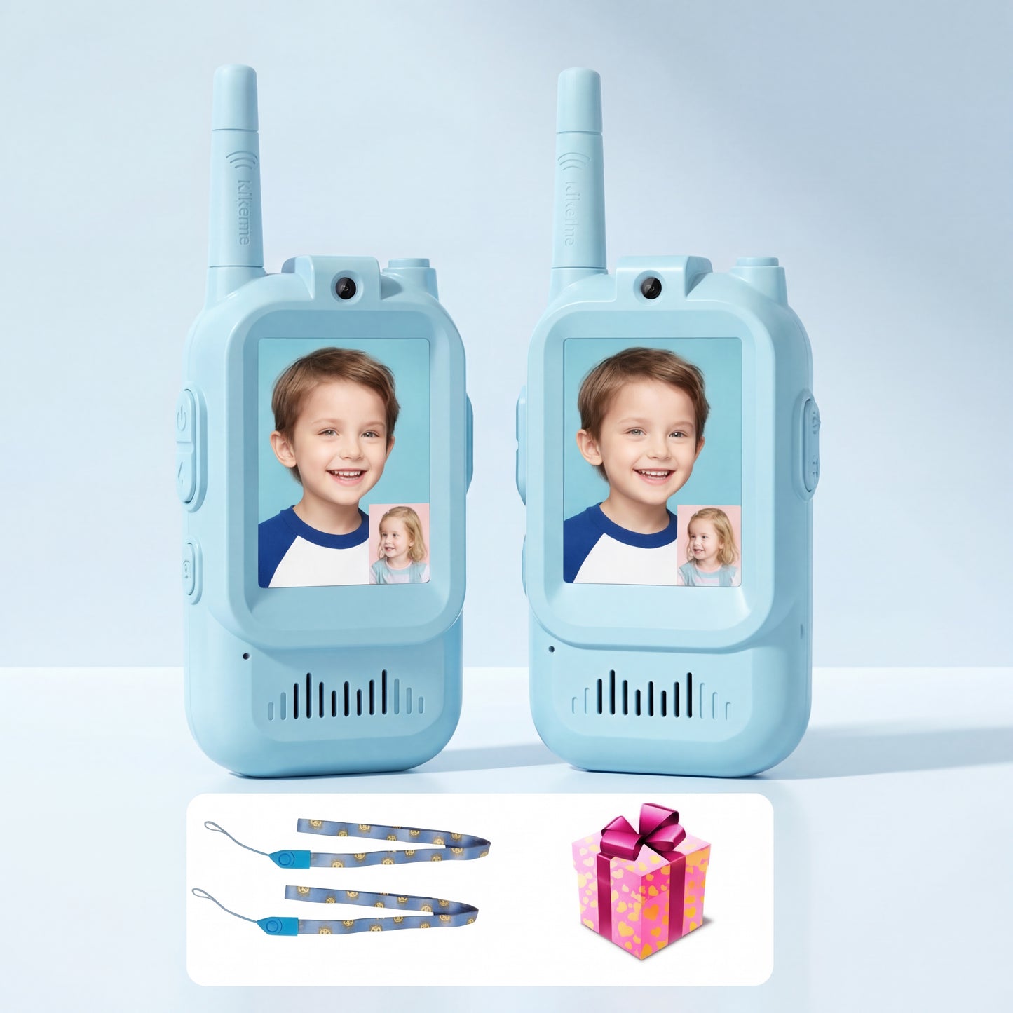 2PCS Kids Video Walkie Talkie 2" HD Screen USB-C Rechargeable One-Click HD Call Intercom Children Boys Girls Birthday Gifts